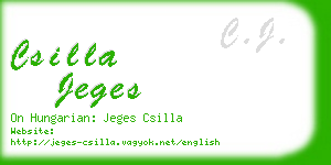 csilla jeges business card